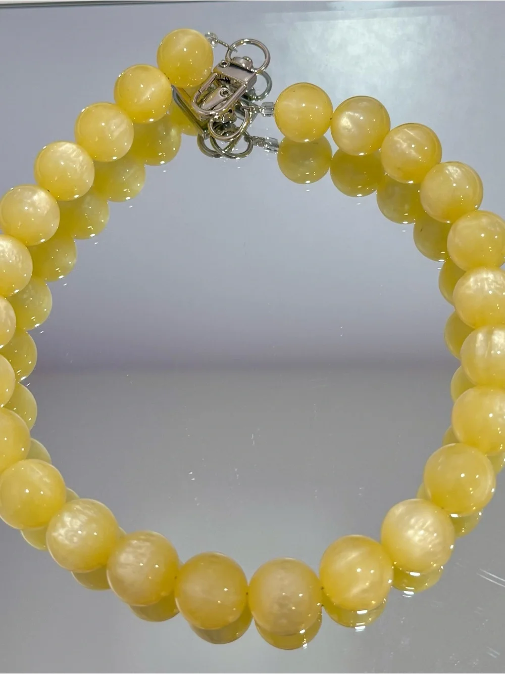 New Yellow Beaded Bag Chain 18 inches